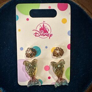 Disney Parks Ariel Mermaid Tail & Seashell Earrings